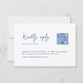 Cartons Réponse Code QR de mariage fantaisiste monogramme dessiné  (Devant)