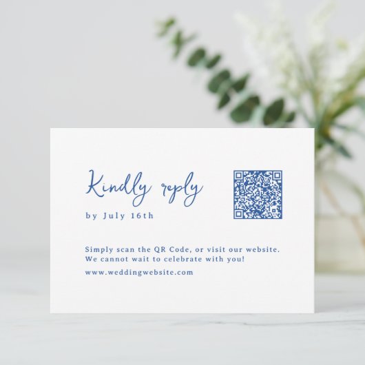 Cartons Réponse Code QR de mariage fantaisiste monogramme dessiné  (Debout devant)