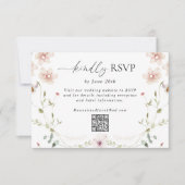 Cartons Réponse Code QR de mariage Fleur sauvage délicate (Devant)