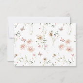 Cartons Réponse Code QR de mariage Fleur sauvage délicate (Dos)