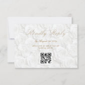 Cartons Réponse Code QR de mariage floral (Devant)