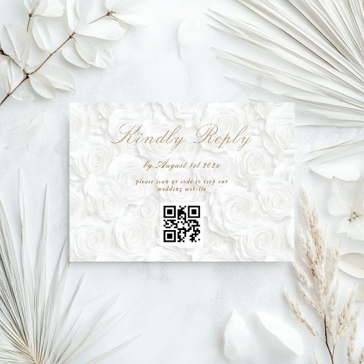 Cartons Réponse Code QR de mariage floral
