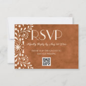 Cartons Réponse code QR de mariage floral mexicain (Devant)
