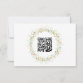 Cartons Réponse Code QR de mariage floral rustique de jardin de fl (Dos)