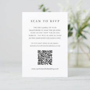 Cartons Réponse Code QR de mariage formel classique intemporel