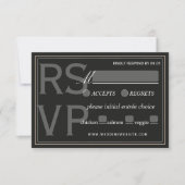 Cartons Réponse Code QR de mariage formel Minimaliste Black Tie (Devant)