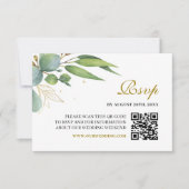 Cartons Réponse Code QR de mariage géométrique à feuillage d'eucal (Devant)