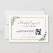 Cartons Réponse Code QR de mariage géométrique à feuillage d'eucal (Devant)