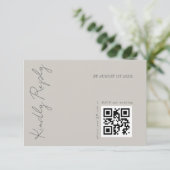 Cartons Réponse Code QR de mariage gris chaud élégant moderne (Debout devant)