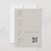 Cartons Réponse Code QR de mariage gris chaud simple (Devant)