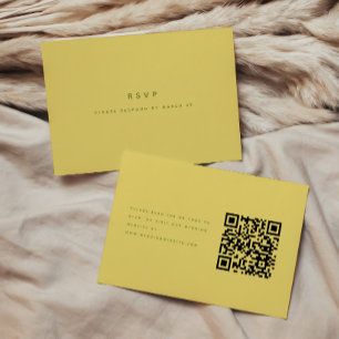 Cartons Réponse Code QR de mariage jaune citron minimaliste modern