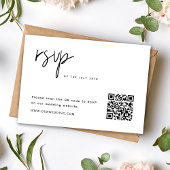 Cartons Réponse Code QR de mariage minimaliste moderne simple