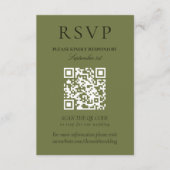 Cartons Réponse Code QR de mariage minimaliste vert sauge élégant (Devant)