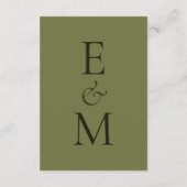Cartons Réponse Code QR de mariage minimaliste vert sauge élégant (Dos)