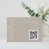 Cartons Réponse Code QR de mariage moderne beige foncé (Debout devant)