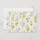 Cartons Réponse Code QR de mariage moderne boho Wildflower (Dos)