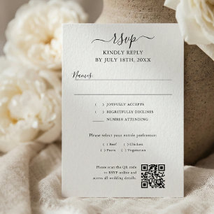Cartons Réponse Code QR de mariage moderne script