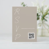 Cartons Réponse Code QR de mariage neutre moderne (Debout devant)