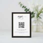 Cartons Réponse Code QR de mariage noir et or Elegant Script (Debout devant)