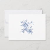 Cartons Réponse Code QR de mariage simple élégant bleu jardin fran (Dos)