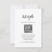 Cartons Réponse Code QR de mariage simple formel blanc et noir (Devant)