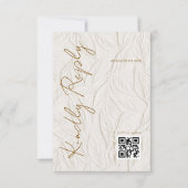 Cartons Réponse Code QR de mariage simple impression ivoire (Devant)