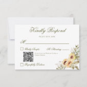 Cartons Réponse Code QR de mariage Soft Sunflowers (Devant)