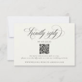 Cartons Réponse Code QR de mariage Stately Stripes (Devant)