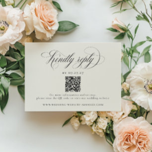 Cartons Réponse Code QR de mariage Stately Stripes
