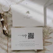 Cartons Réponse Code QR de mariage sur la plage beige sableux