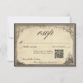 Cartons Réponse Code QR de mariage sur parchemin gothique médiéval (Devant)