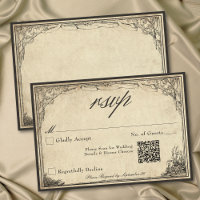 Code QR de mariage sur parchemin gothique médiéval