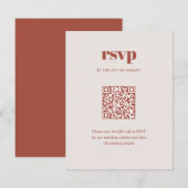 Cartons Réponse Code QR de mariage tendance marron moderne mélange (Devant / Derrière)