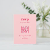 Cartons Réponse Code QR de mariage tendance rose moderne mélange a (Debout devant)