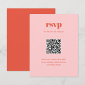Cartons Réponse Code QR de mariage tendance rose moderne mélange a (Devant / Derrière)