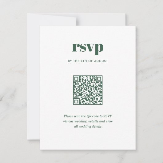 Cartons Réponse Code QR de mariage tendance vert moderne mélange a (Devant)
