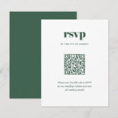 Cartons Réponse Code QR de mariage tendance vert moderne mélange a (Devant / Derrière)