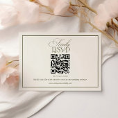 Cartons Réponse Code QR de mariage vert olive argent classique