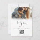 Cartons Réponse Code QR de photo de mariage simple (Devant)