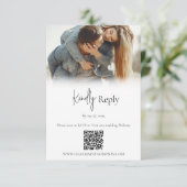 Cartons Réponse Code QR de photo de mariage simple (Debout devant)