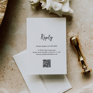 Cartons Réponse Code QR de photo en noir et blanc propre mariage m
