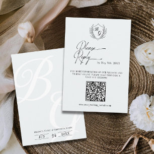 Cartons Réponse Code QR de présence de mariage en ligne avec blaso