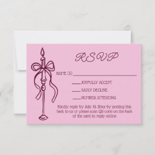 Cartons Réponse Code QR de site Web de mariage bordeaux dessiné à