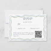 Cartons Réponse Code QR de site Web de mariage ondulé vert bleu de (Devant)