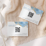 Cartons Réponse Code QR du Bat mitzvah d'âge bleu clair et or<br><div class="desc">Ce design chic présente une palette de teintes bleu clair assorties à des détails de scintillement qui apportent une touche de luxe à votre événement. Utilisez le générateur de code QR pour ajouter votre site Web facilement à cet article.</div>