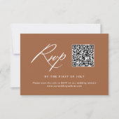 Cartons Réponse Code QR du Mariage de calligraphie orange brûlée m (Devant)