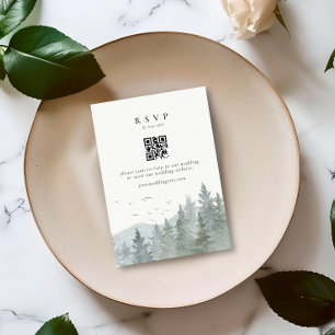 Cartons Réponse Code QR du Mariage de l'arbre de montagne de l'aqu