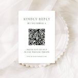 Cartons Réponse Code QR du Mariage de texte élégant blanc et gris<br><div class="desc">Cette carte de réponse mariage de code QR scannable minimaliste et élégant présente un texte vert sage moderne sur un arrière - plan blanc,  pour un look chic,  simple et élégant. Vos invités peuvent facilement scanner le code pour visiter votre site mariage et rsvp en ligne.</div>