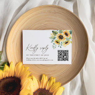 Cartons Réponse Code QR du Mariage de tournesol russe