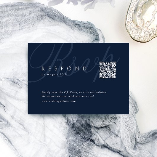 Cartons Réponse Code QR du Mariage d'élégance classique de la mari